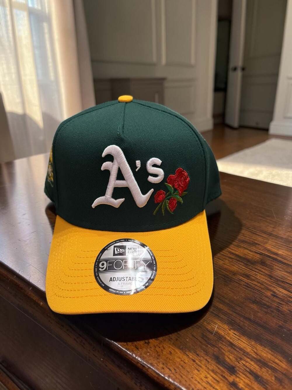 New Era Oakland Athletics 9Forty A-Frame Rose Emblem Snapback Hat